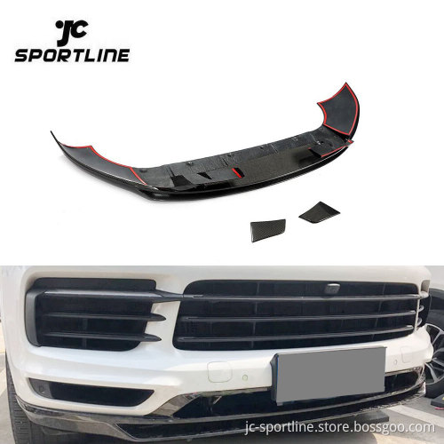 Carbon Fiber Front Bumper Lip for Porsche Cayenne 2018-2020